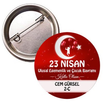 37 mm, 44 mm, 50 mm, 58mm, 75mm Basklı iğneli buton rozet imalatı.