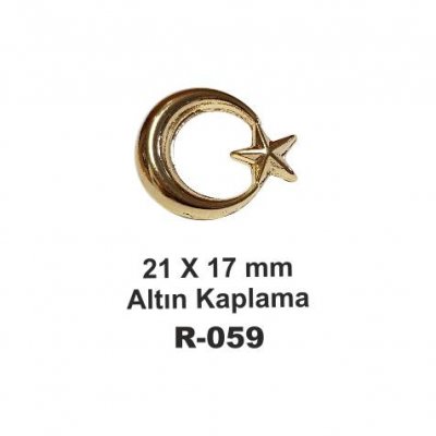 DÖKÜM  AY YILDIZ ROZET  21X17 mm ALTIN KAPLAMA