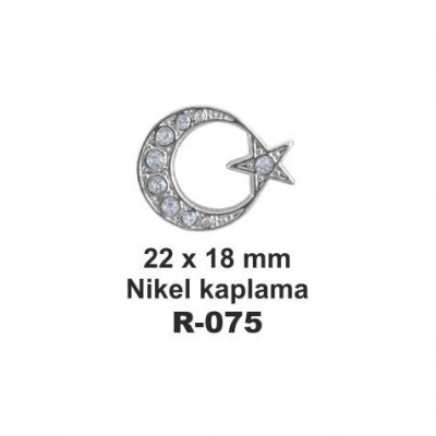 TAŞLI ROZET 22x18 mm NİKEL KAPLAMA 