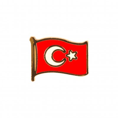 Dalgalı Türk Bayrağı Rozet  - D1
