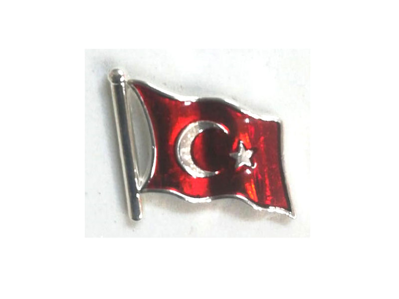 Türk Bayrağı Metal Yaka Rozeti - OZ-R-50